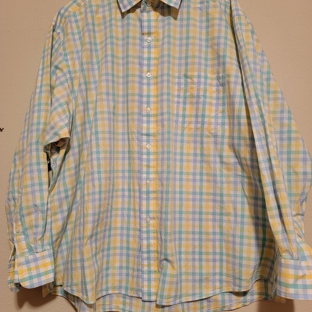 CLUB ROOMRE men's long sleeve shirt GULAR FITPERFORMANCE size, 18 1/2 34-35